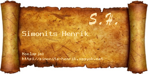 Simonits Henrik névjegykártya